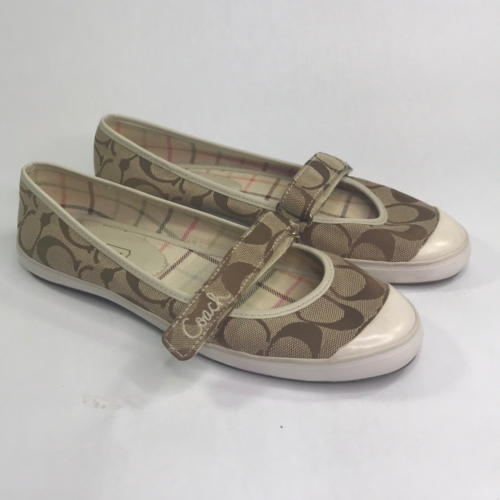 Coach flat womens sneakers with strap